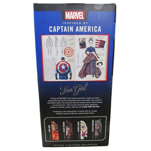 Madame Alexander Collection Marvel Fan Girl Captain America 13 inch Doll - Picture 3 of 8